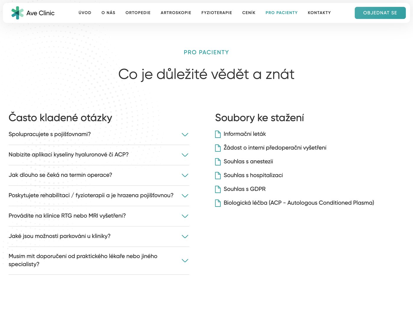 Časté dotazy pacientů