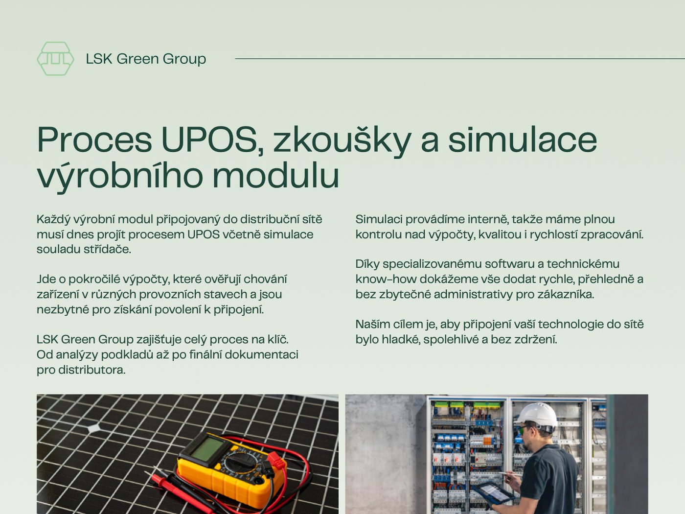 Strana brožury o procesu UPOS