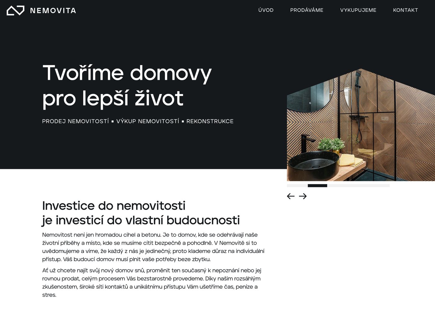 Úvodní stránka webu Nemovita