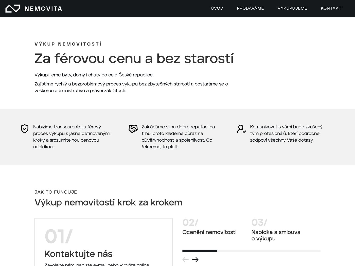 Stránka výkupu nemovitostí