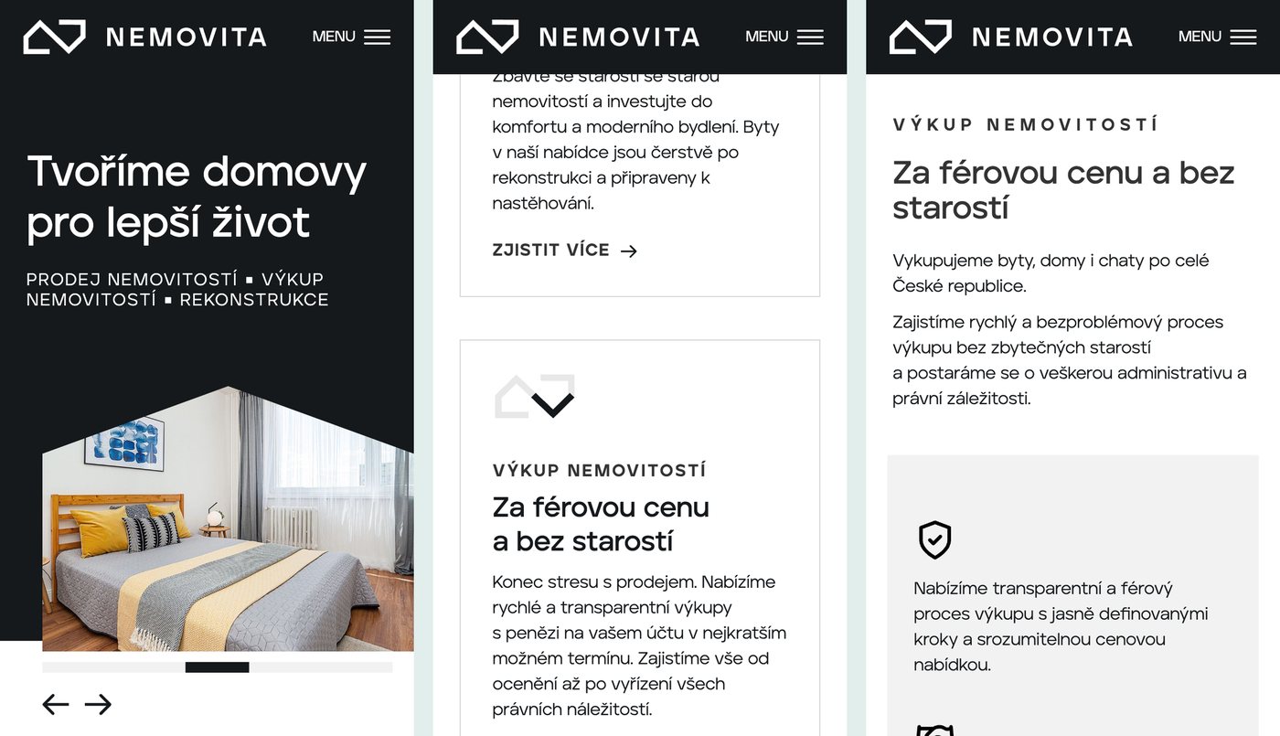 Web Nemovita na mobilu