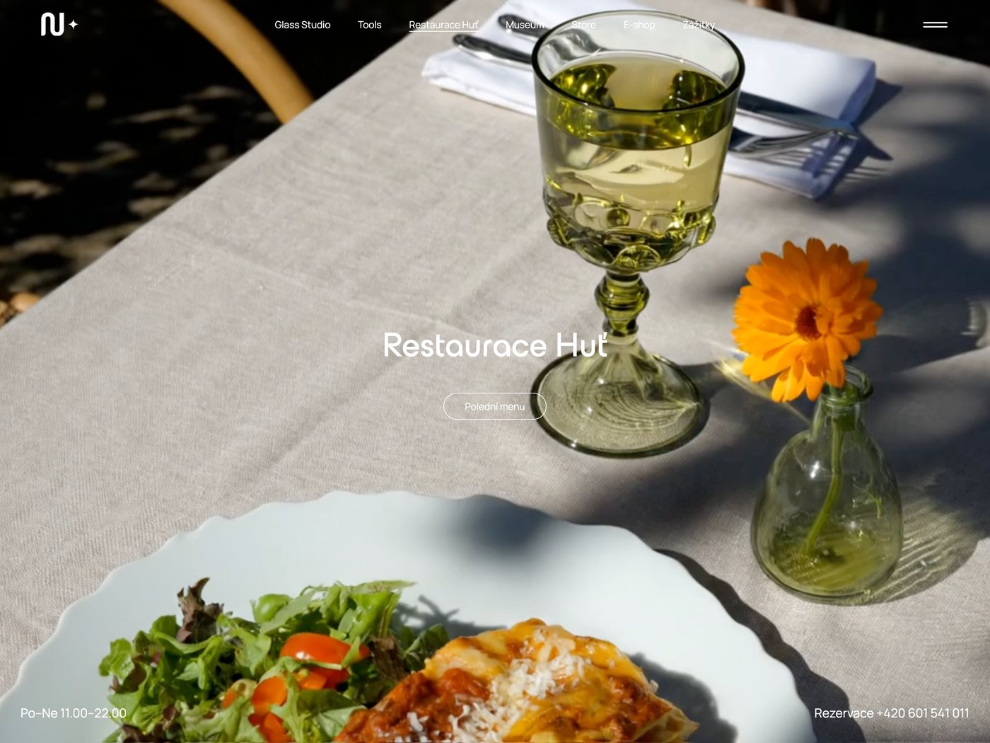Úvod stránky Restaurace Huť