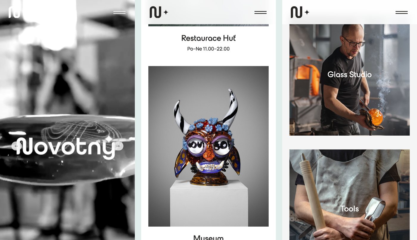 Web Novotný Glass na mobilu
