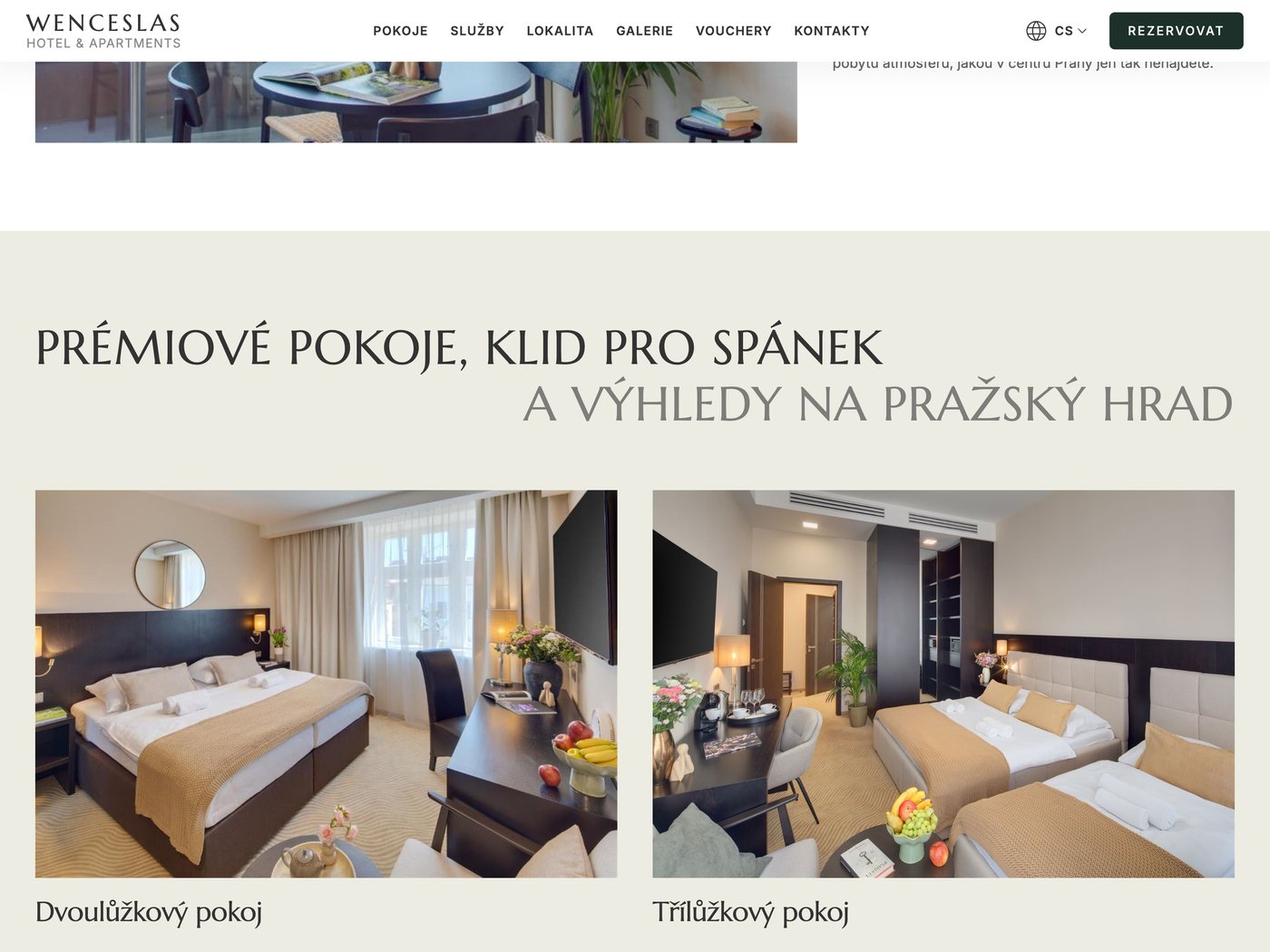 Pokoje s výhledem na Pražský hrad