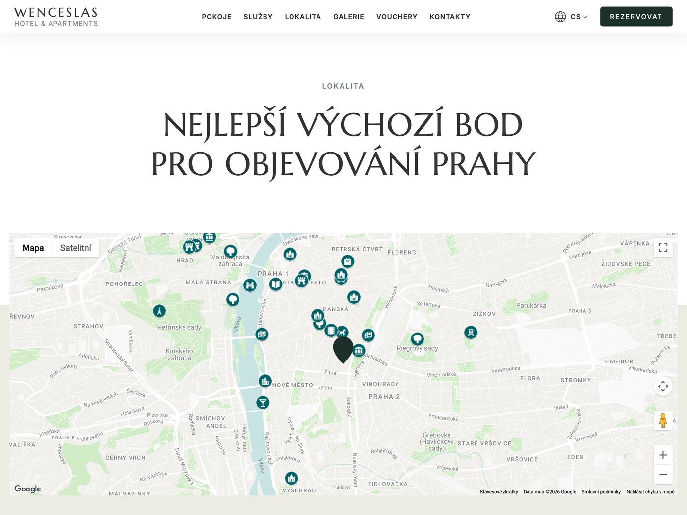 Mapa okolí hotelu