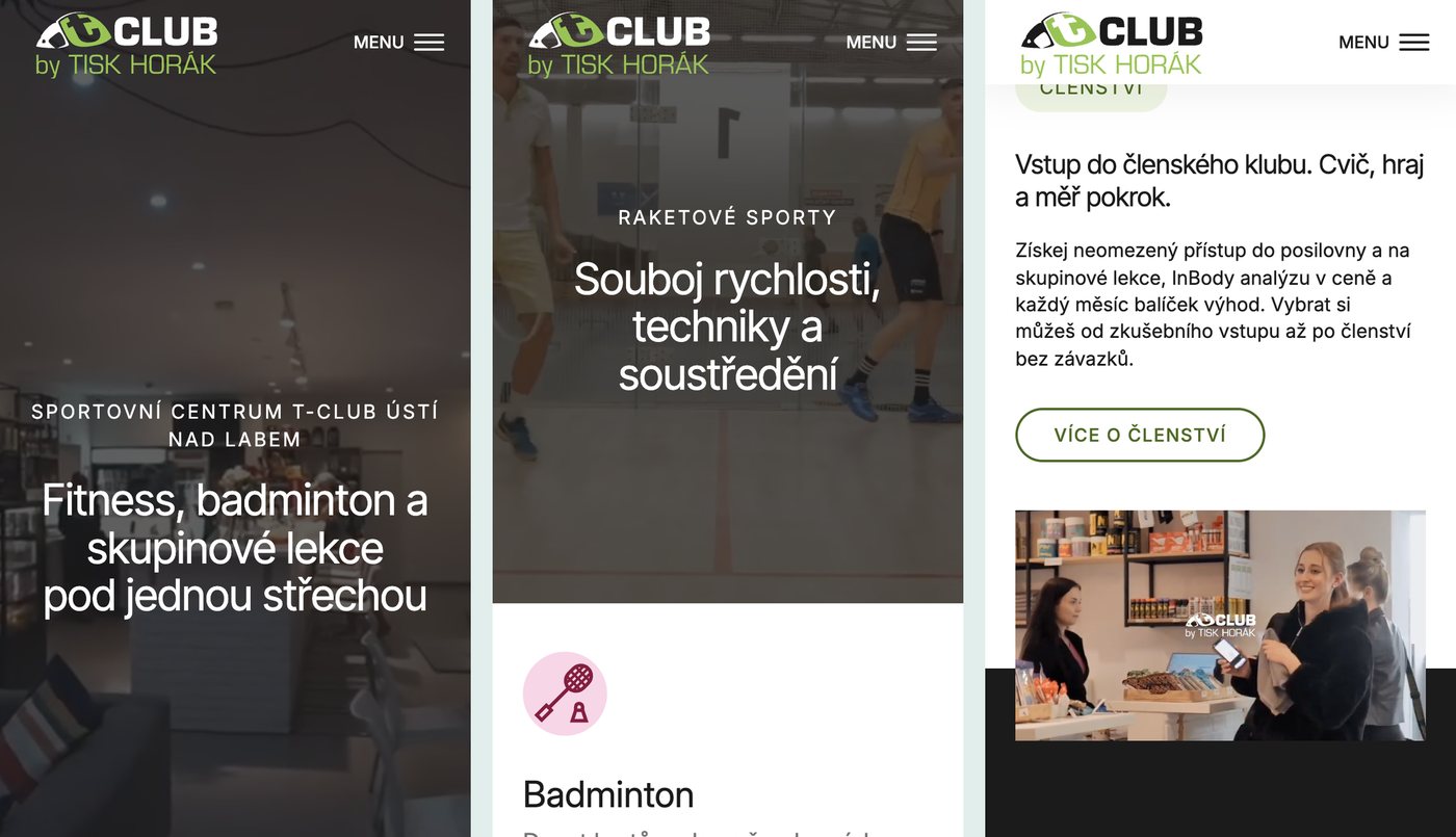 Web T-Club na mobilu