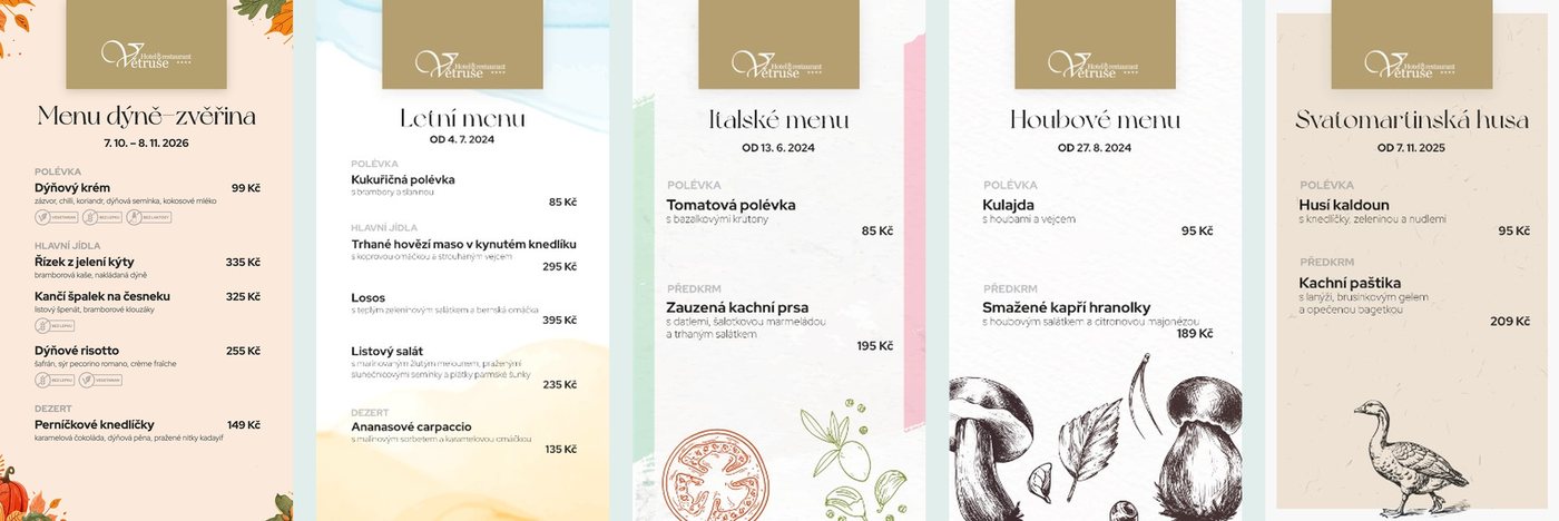 Grafiky sezónních menu na sociální sítě